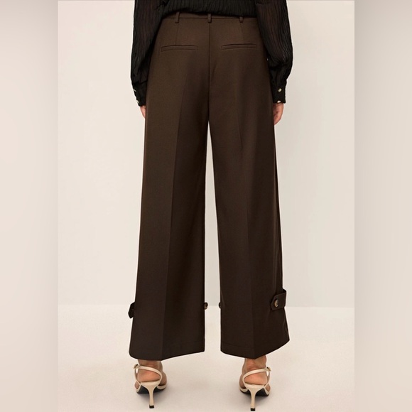 Elegant Brown Women's Ankle Pants - Picture 5 of 13